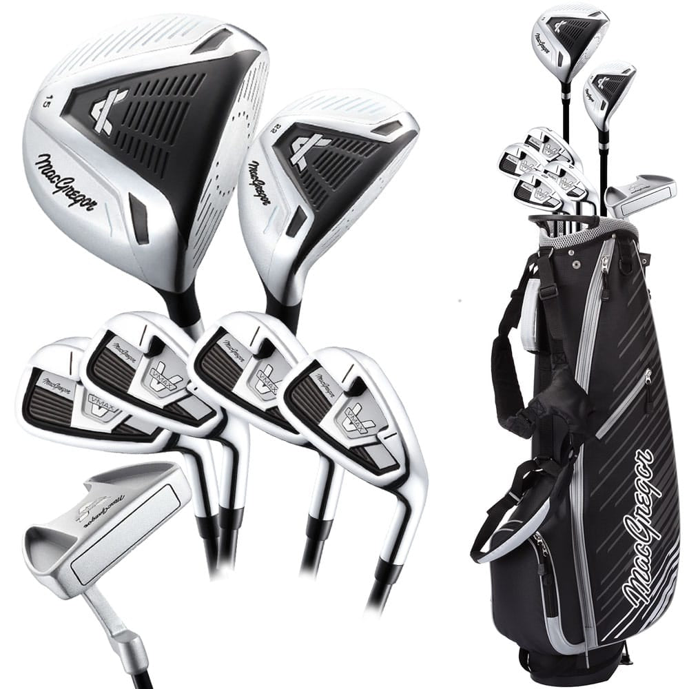 MacGregor V-MAX Junior 8-Piece Set Boys Stand Bag - Silver (Ages 12-14
