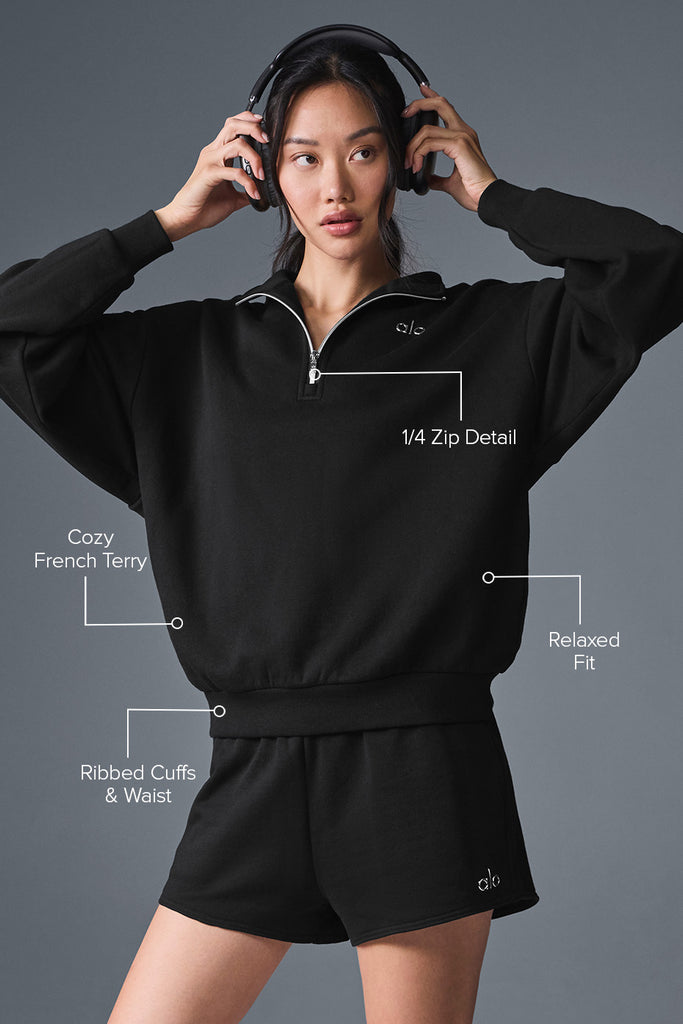 Accolade 1/4 Zip Pullover - Black | ALO