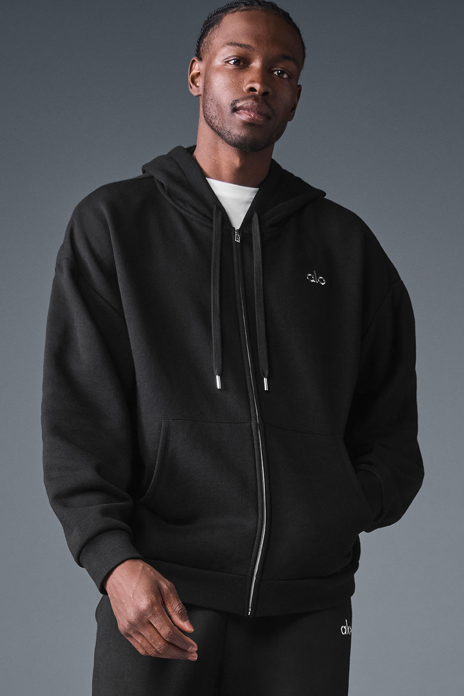 Accolade Full Zip Hoodie - Black | ALO