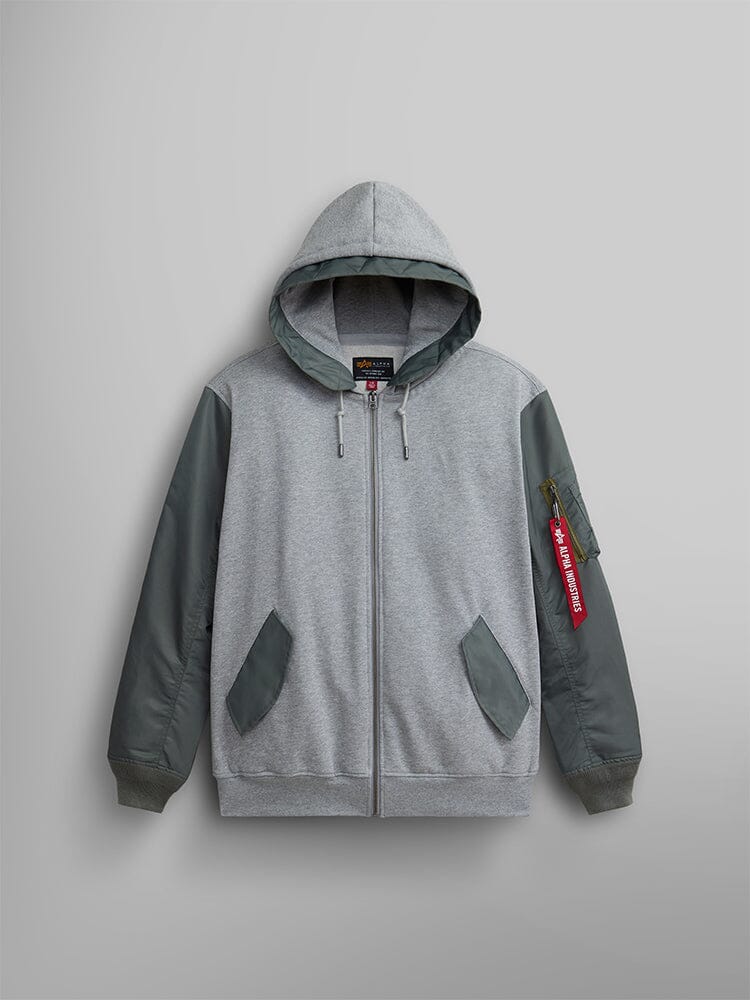 MA-1 Zip Up Hoodie (Charcoal Heather) | Alpha Industries