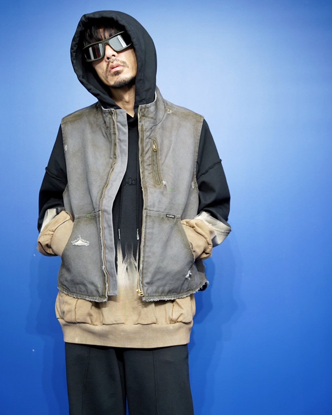 KAMIYA】- BORO Duck Vest -Amanojak.