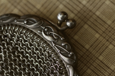 アンティークシルバーメッシュパース ヤドリギ 20170413 【Antiques