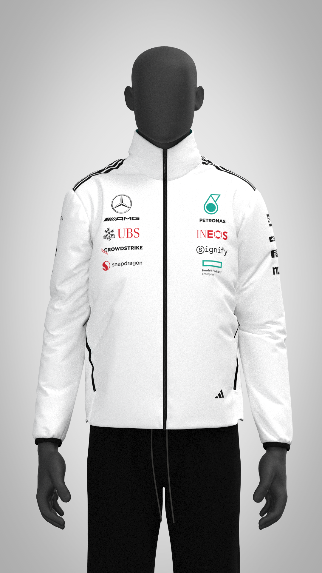Mercedes-AMG F1 adidas 2025 Team Jacket - White – Asphalt Racing Store