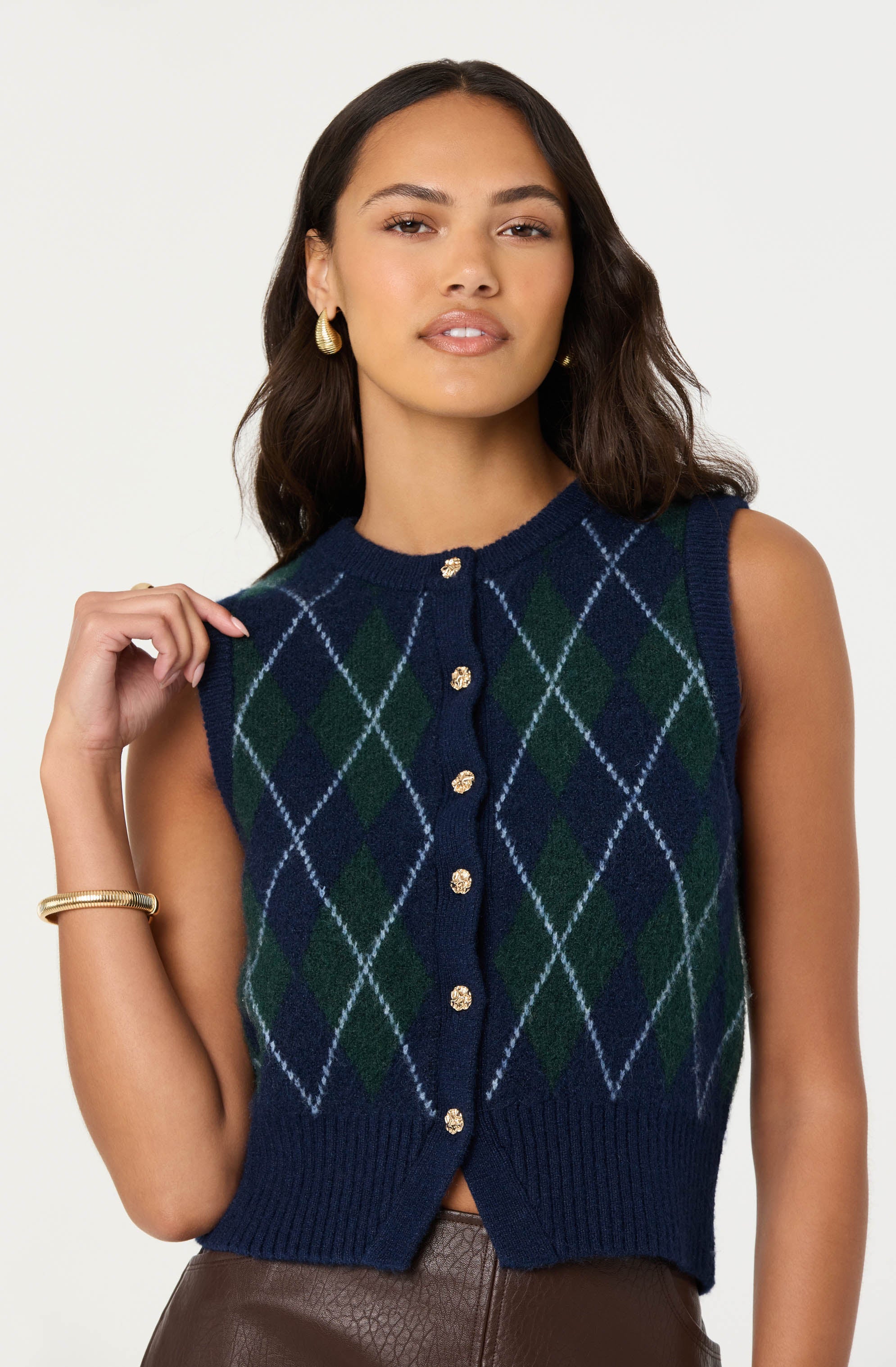 Abbie Argyle Sweater Vest - ASTR the Label