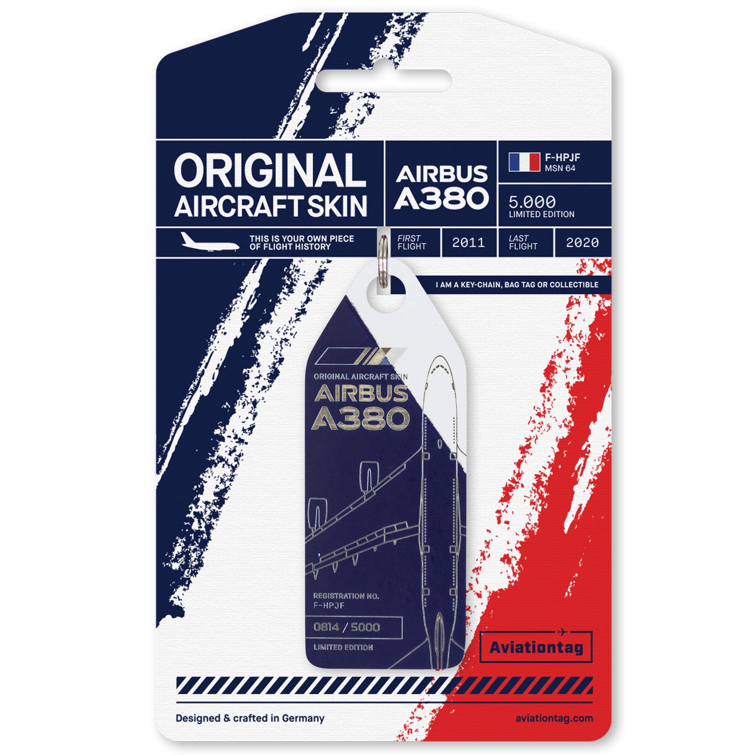Aviationtag Airbus A380 - F-HPJF Edition Key-Chain and Bag-tag