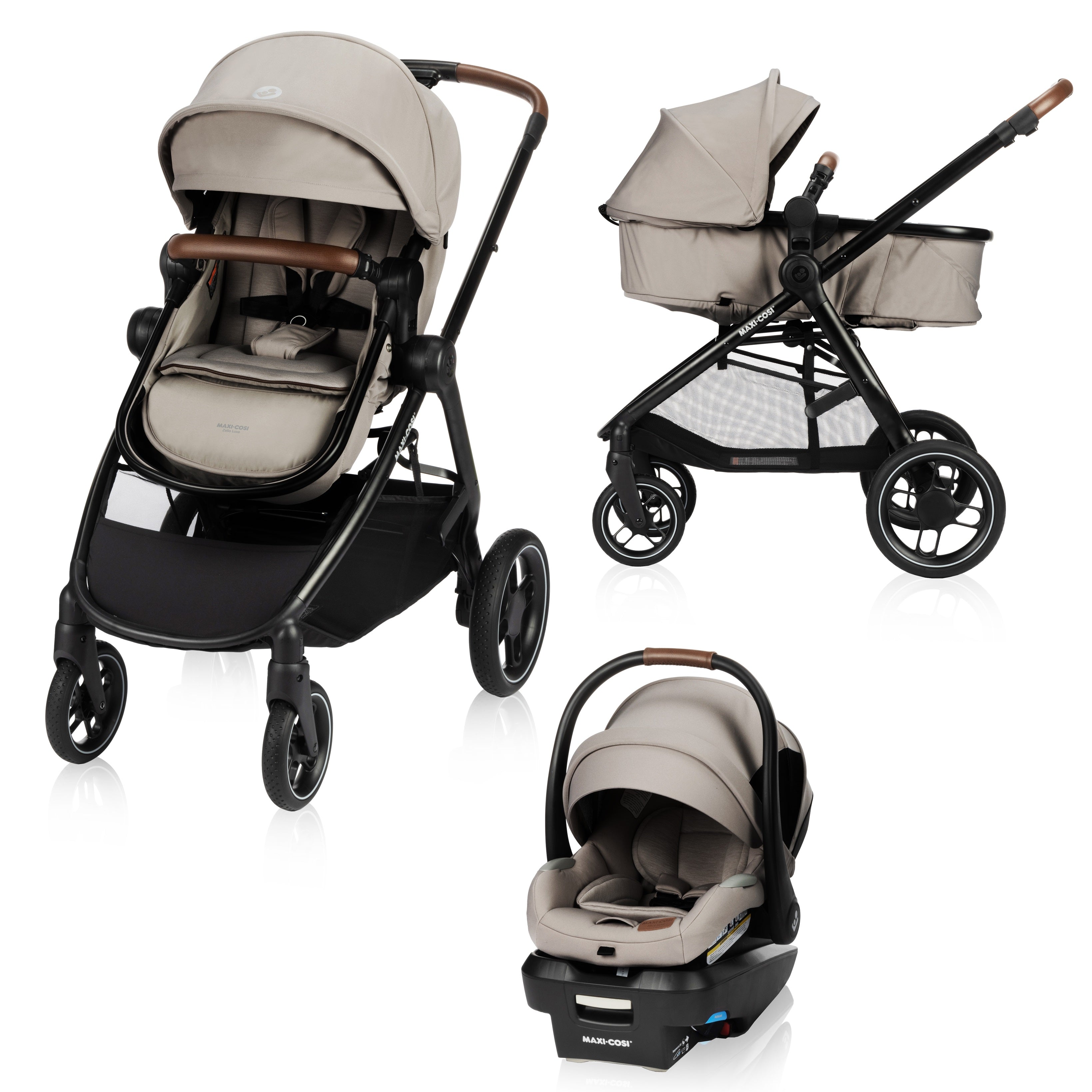 Maxi Cosi Zelia Luxe 5-in-1 Travel System (New Hope Tan