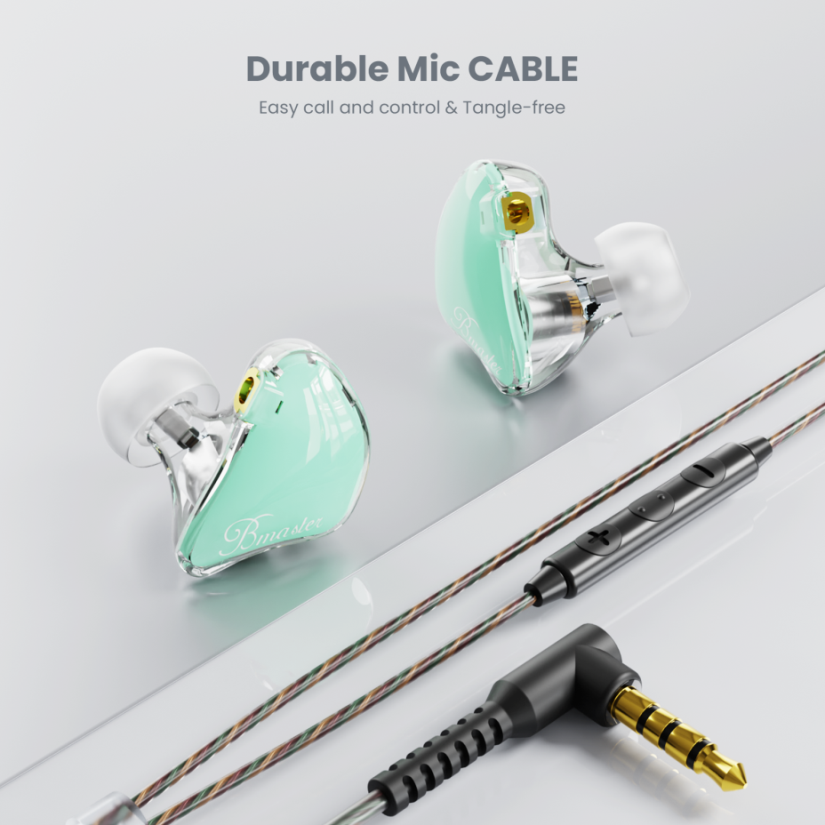 BASN Bmaster Triple Drivers In Ear Monitor Headphones (Teal)