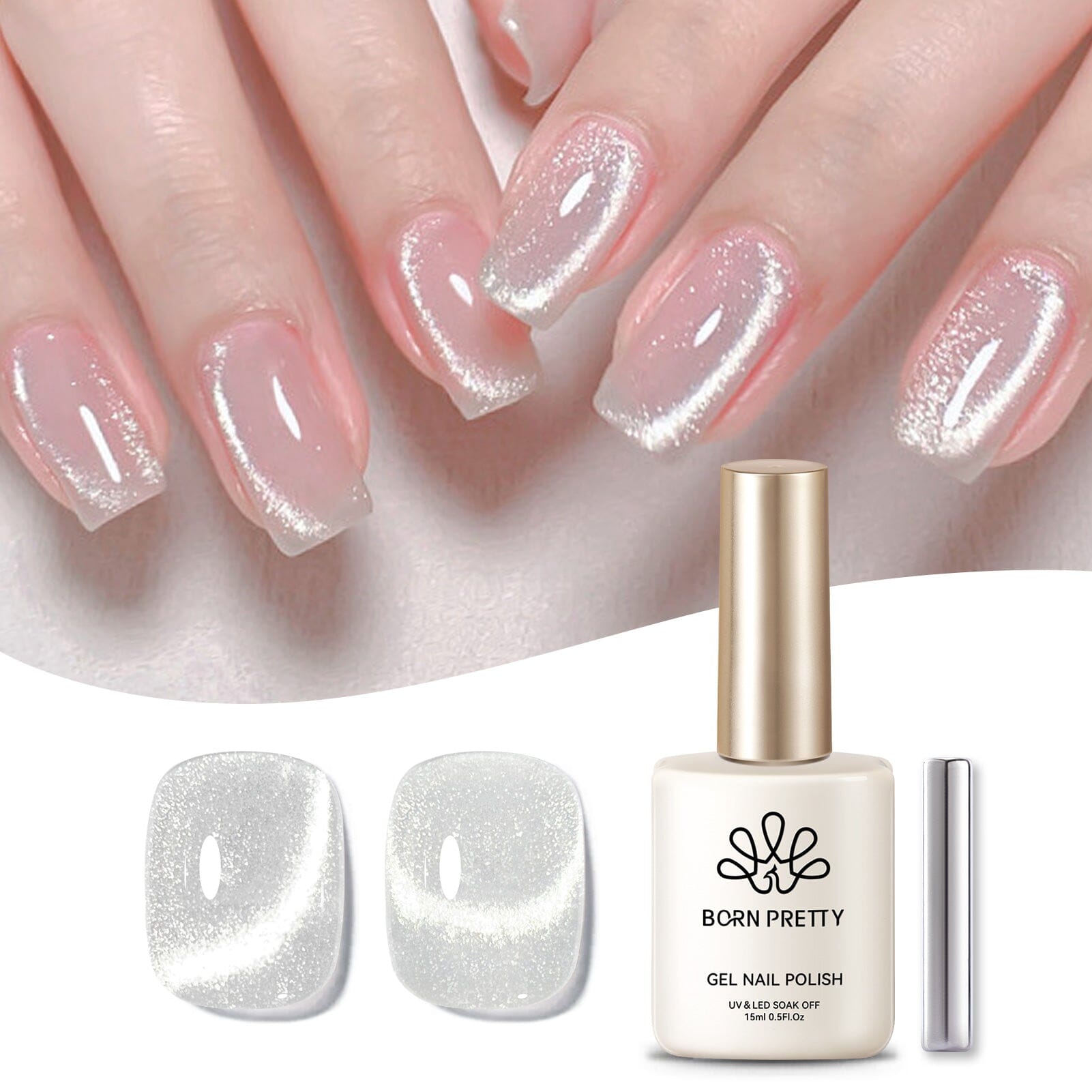 US ONLY] Silver Super Shine Cat Magnetic Gel Polish 15ml – BORN PRETTY