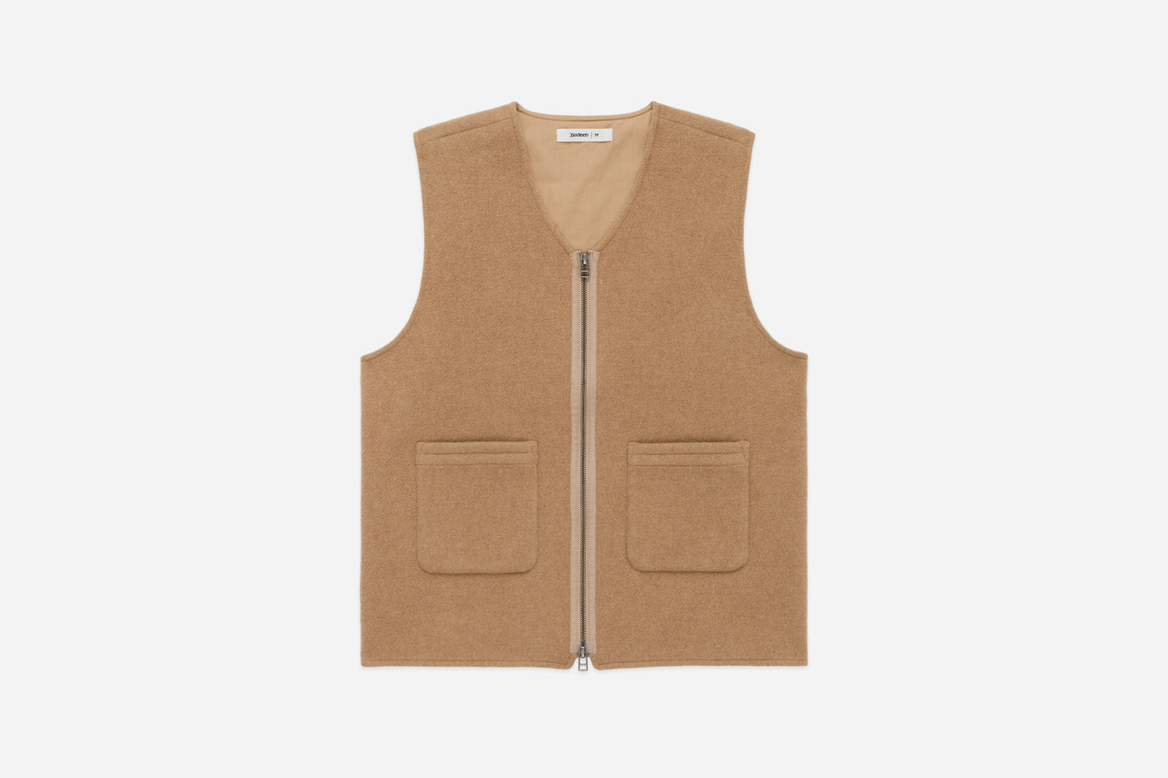 Zip Vest - Coyote Cashmere/Wool – bleubrut