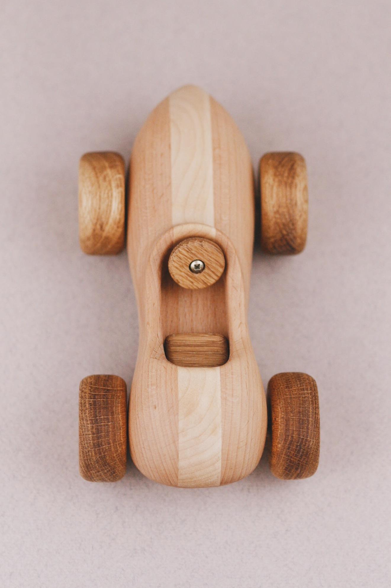 Handmade Wooden Retro Race Car | Vehicles- Blue Otter Toys