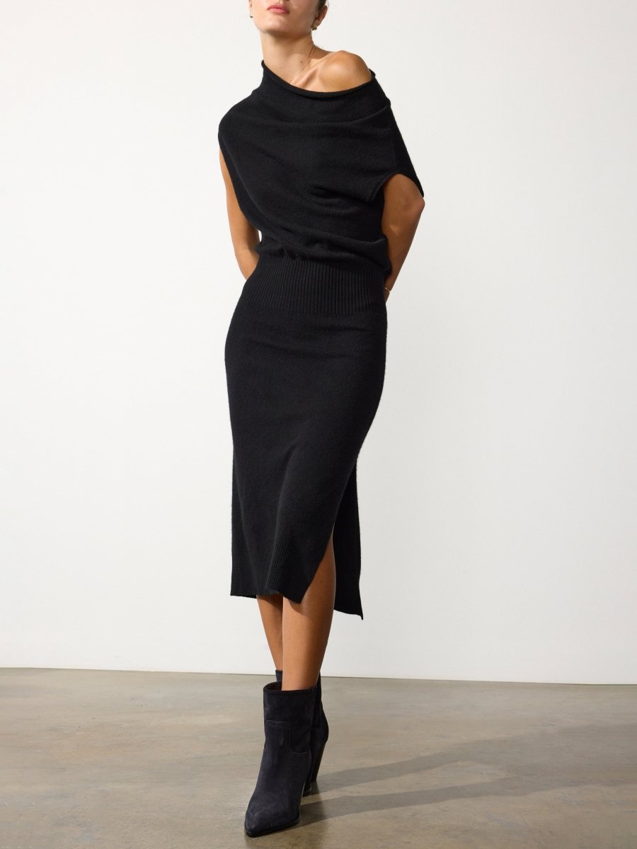 Women's Lori Sleeveless Cashmere Dress In Black Onyx