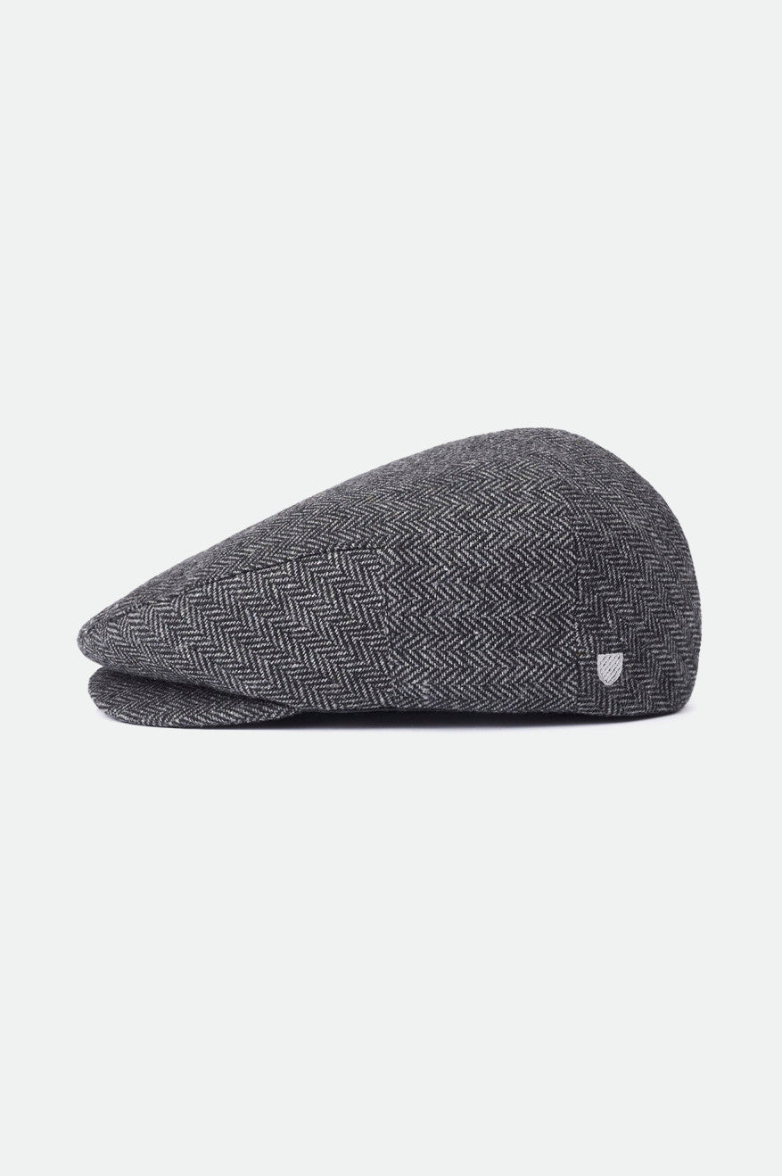 Unisex Hooligan Flat Cap in Grey/Black – Brixton