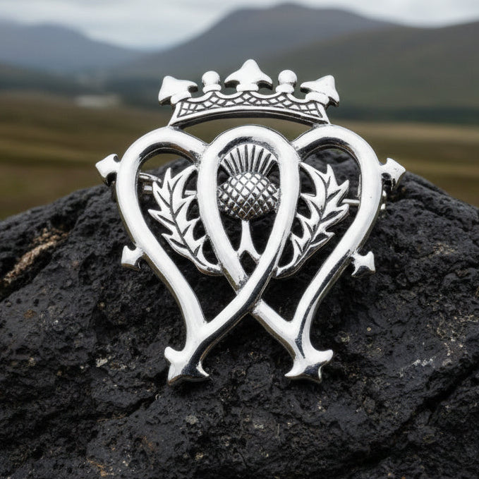 Traditional Scottish Luckenbooth Brooch – Celtic Crystal Design