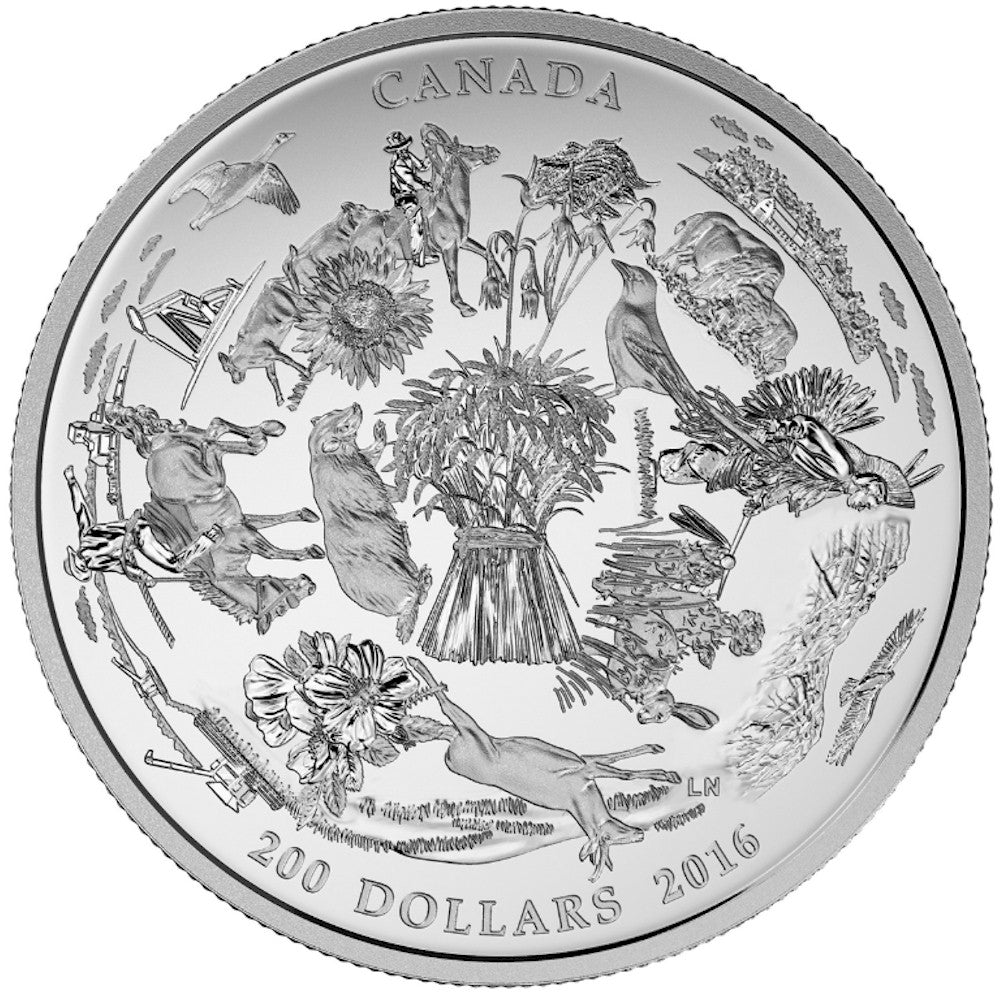 2016 Canada $200 for $200 Vast Prairies 2 oz. Fine Silver (No Tax