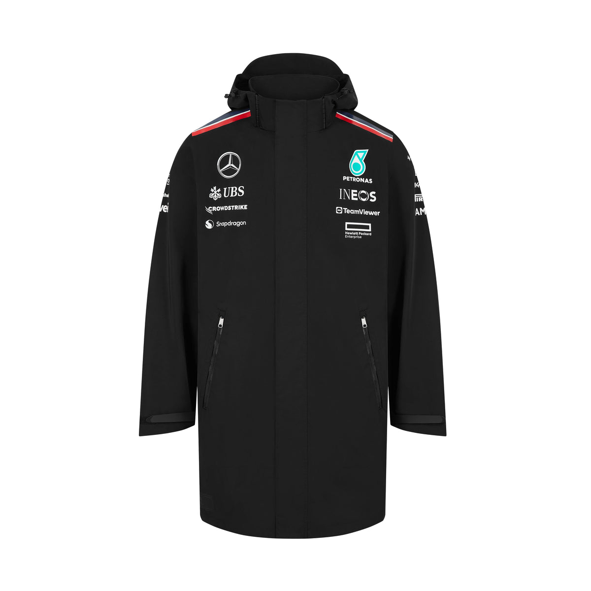 Mercedes AMG Petronas F1 Men's Team Rain Jacket - Black – CMC