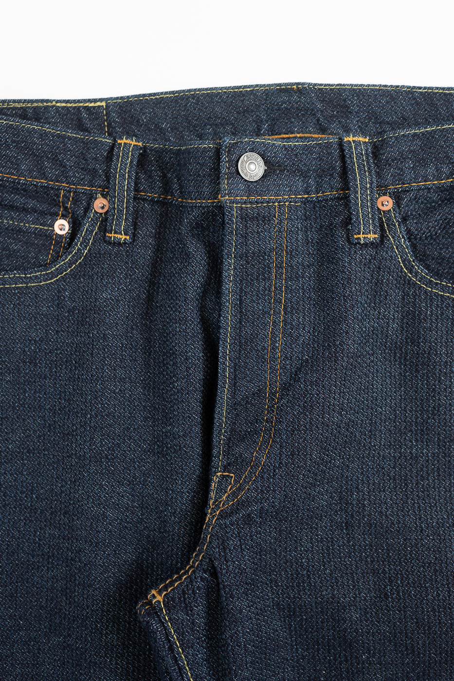 1170-1-ID - Sashiko Denim Loose Fit - Indigo x Natural | Dant