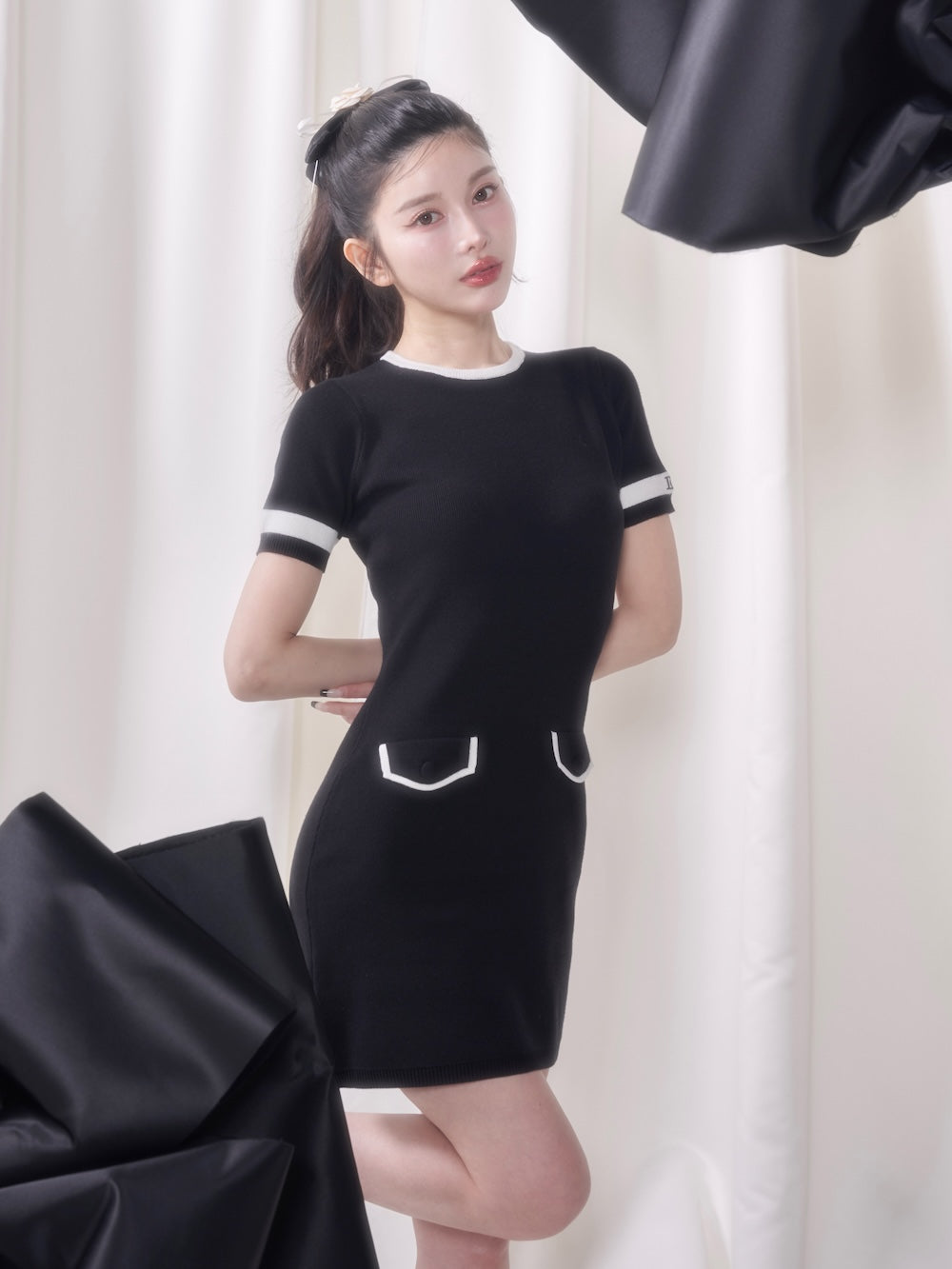 バイカラーラインニットミニワンピース – Darich (ダーリッチ)