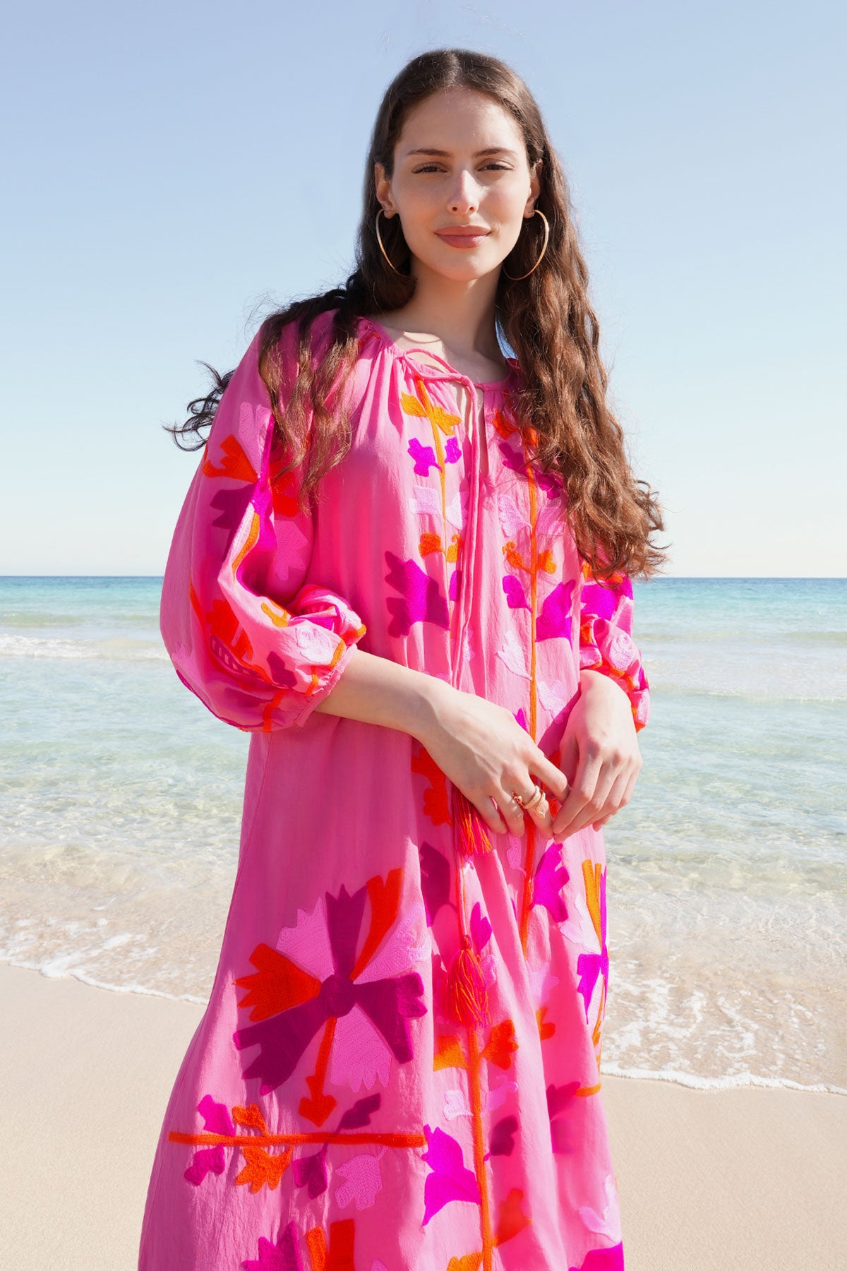 Joelle Maxi Beach Tunic Fuchsia - Debbie Katz | Resort Fashion Miami