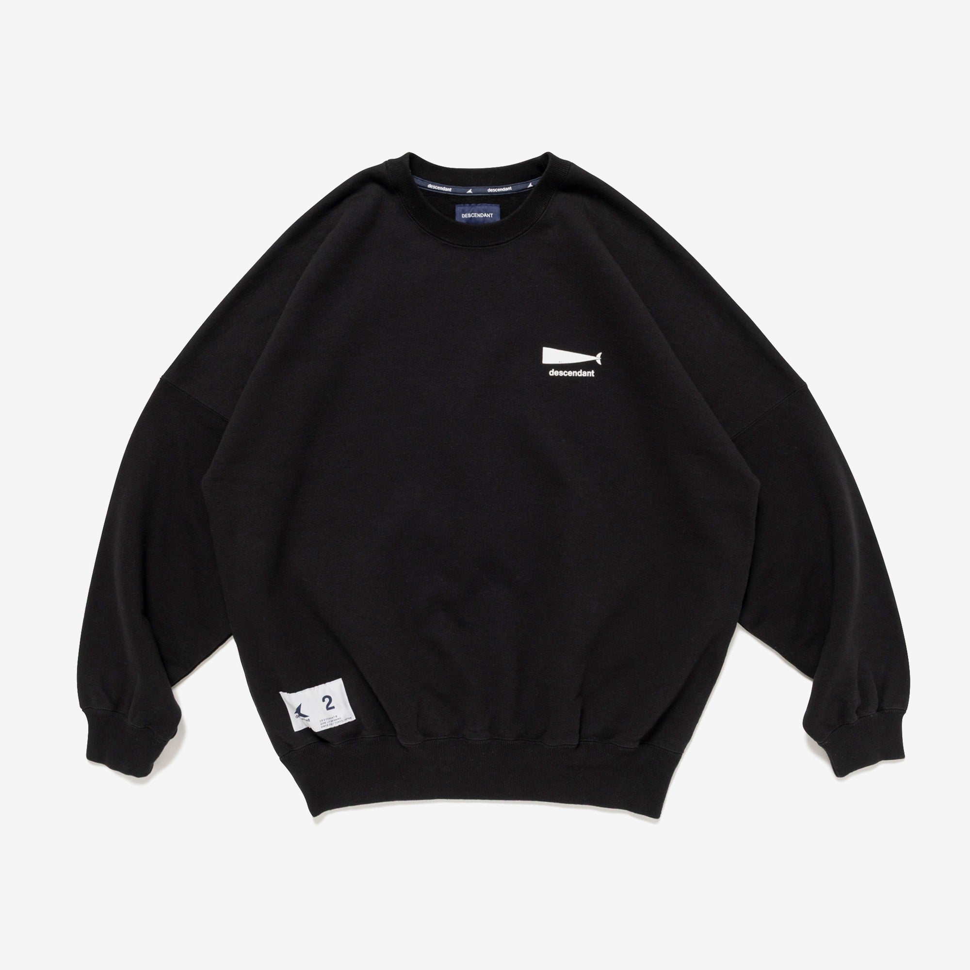 美品 descendant pe crew neck サイズ4 黒 DESCENDANT/PE CREW NECK