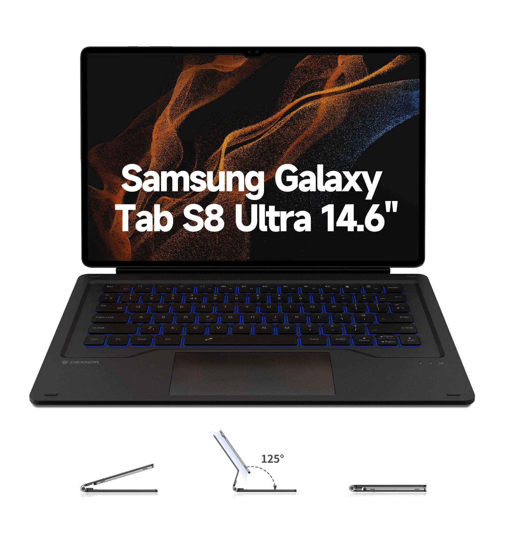 Dexnor Keyboard Case For Samsung Galaxy Tab S8 Ultra Book-style