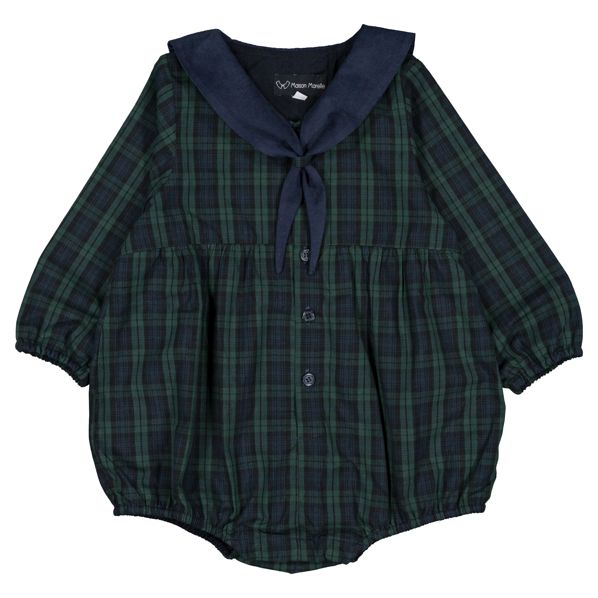Maison Marelle - Romper ROI- Tartan Green & Blue – Everlybee