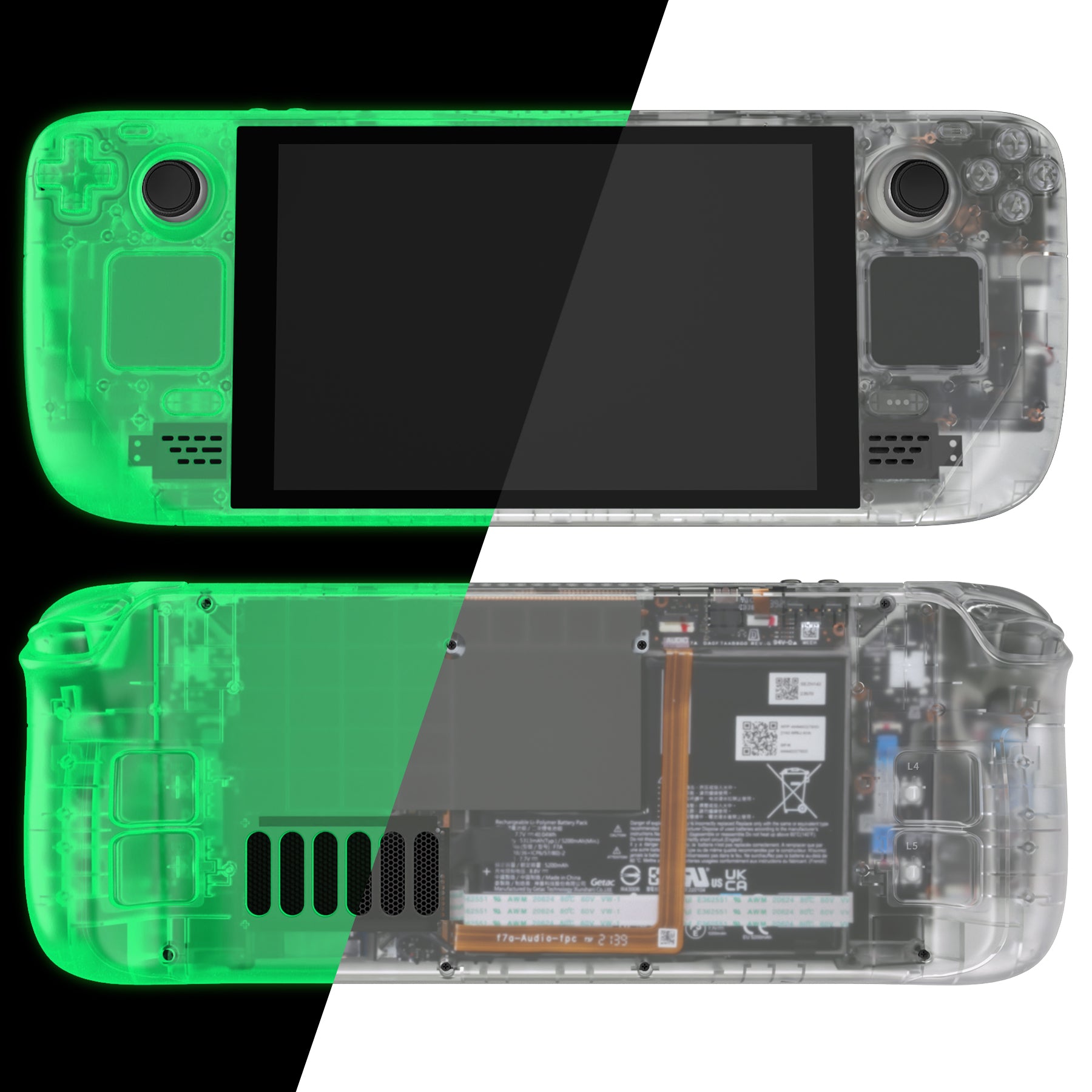 eXtremeRate Glow in Dark - Green Custom Faceplate Back Plate Shell