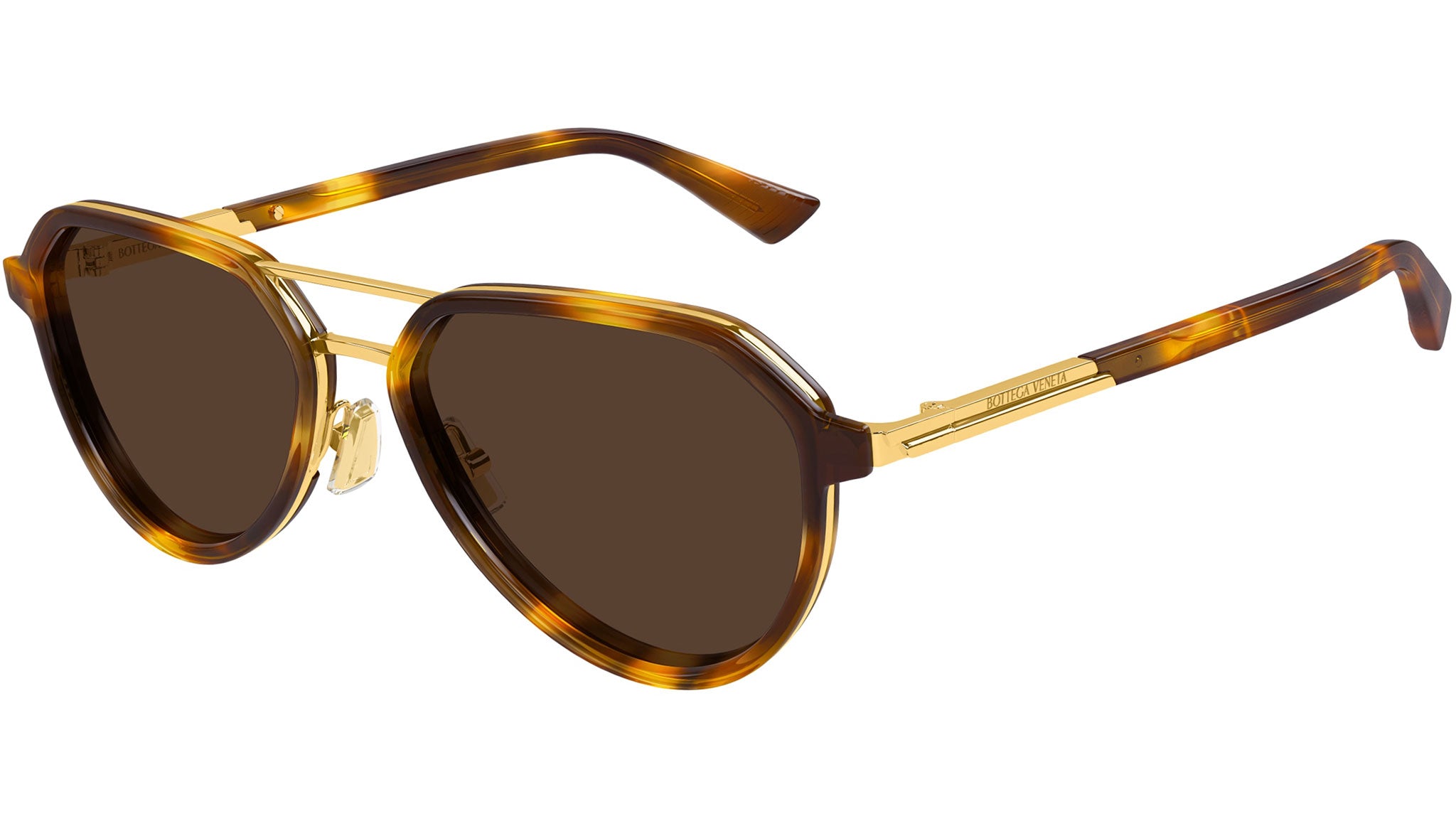 BV1373S Bottega Veneta Pilot Sunglasses 002 Spotted Havana - eye