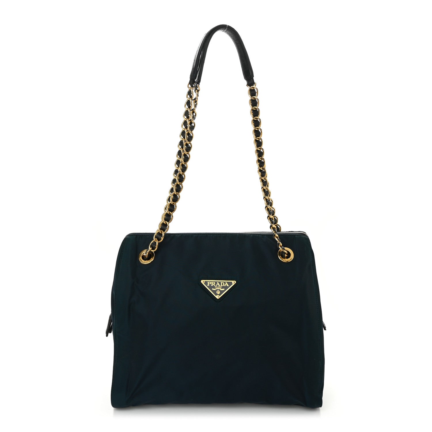 Prada Tessuto Nylon Catena Chain Shoulder Bag Blue 1758860