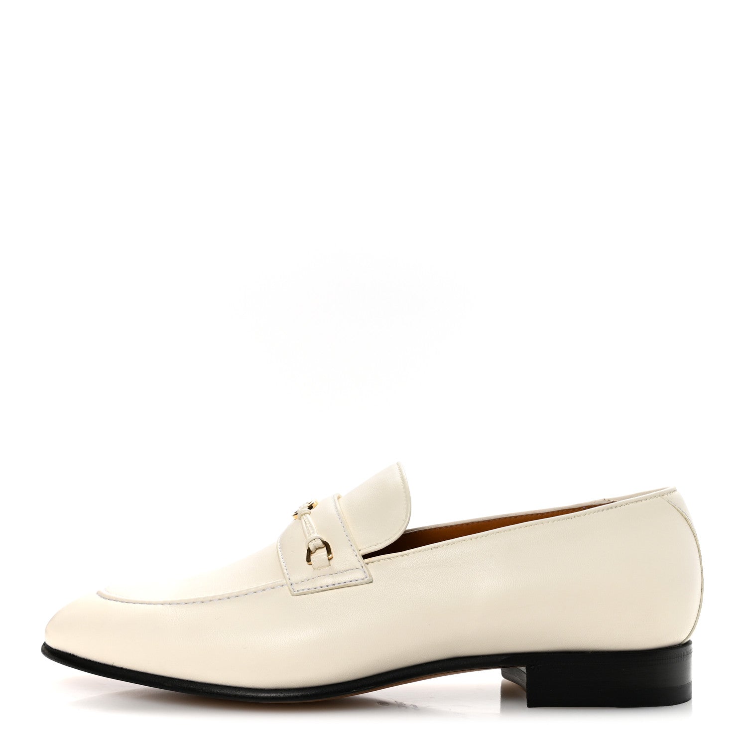 Gucci Lambskin Mens Interlocking G Loafers 8.5 Off White 1807314