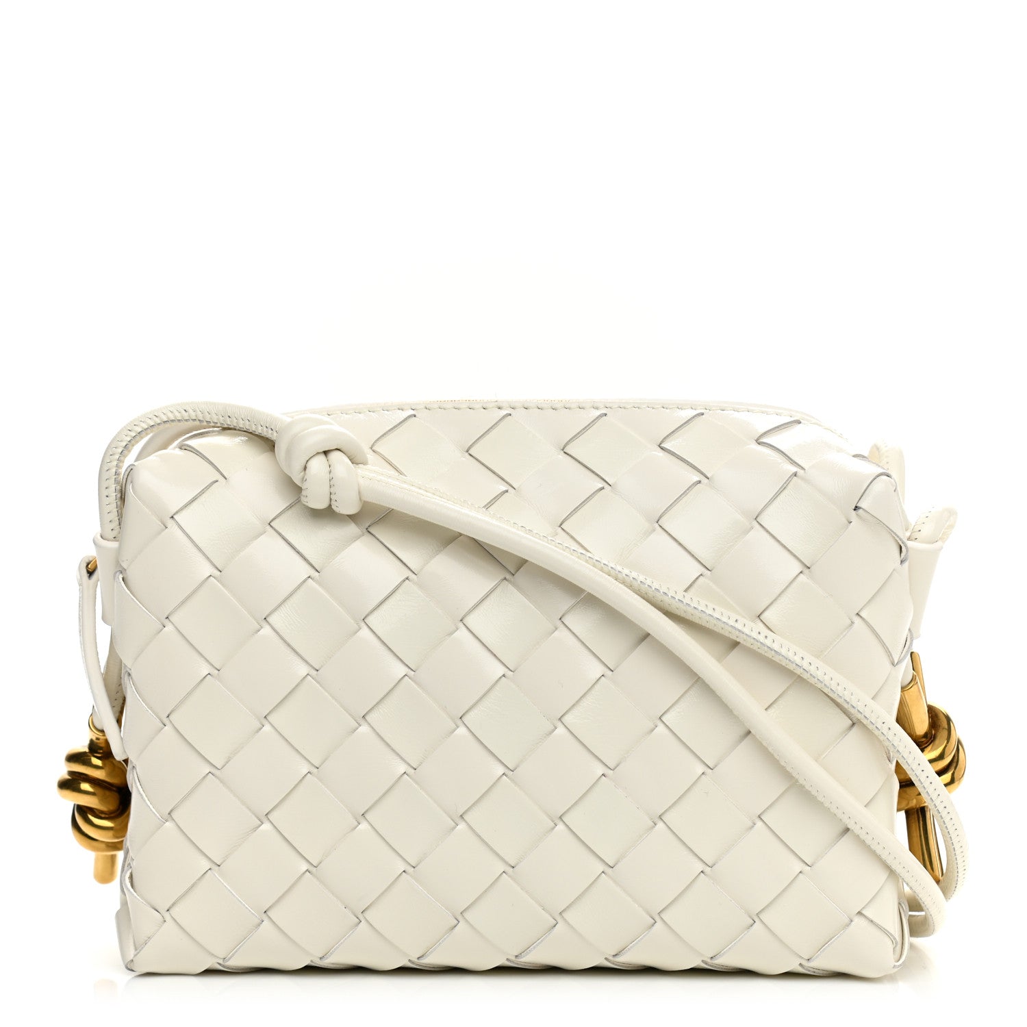 Bottega Veneta Nappa Intrecciato Metallic Knot Mini Loop Camera