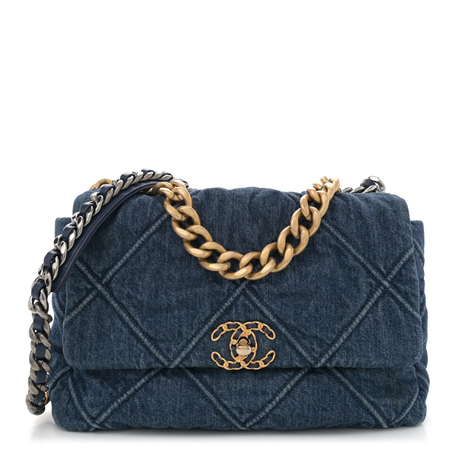 Chanel Denim Quilted Large Chanel 19 Flap Blue 1673482 – FASHIONPHILE