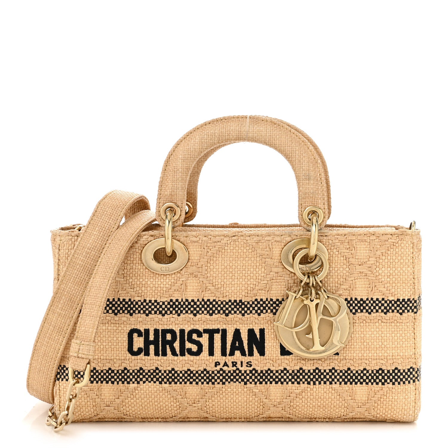 Christian Dior Raffia Medium Lady D-Joy Natural 1659333 – FASHIONPHILE