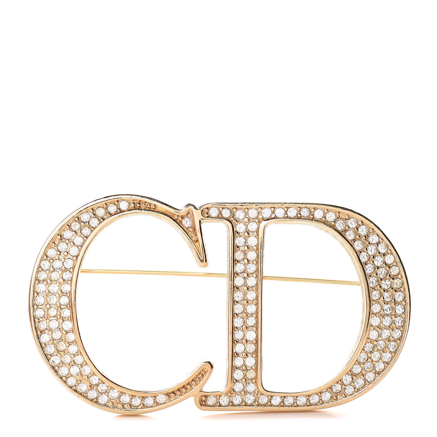 Christian Dior Crystal CD Logo Brooch Gold 372098 – FASHIONPHILE