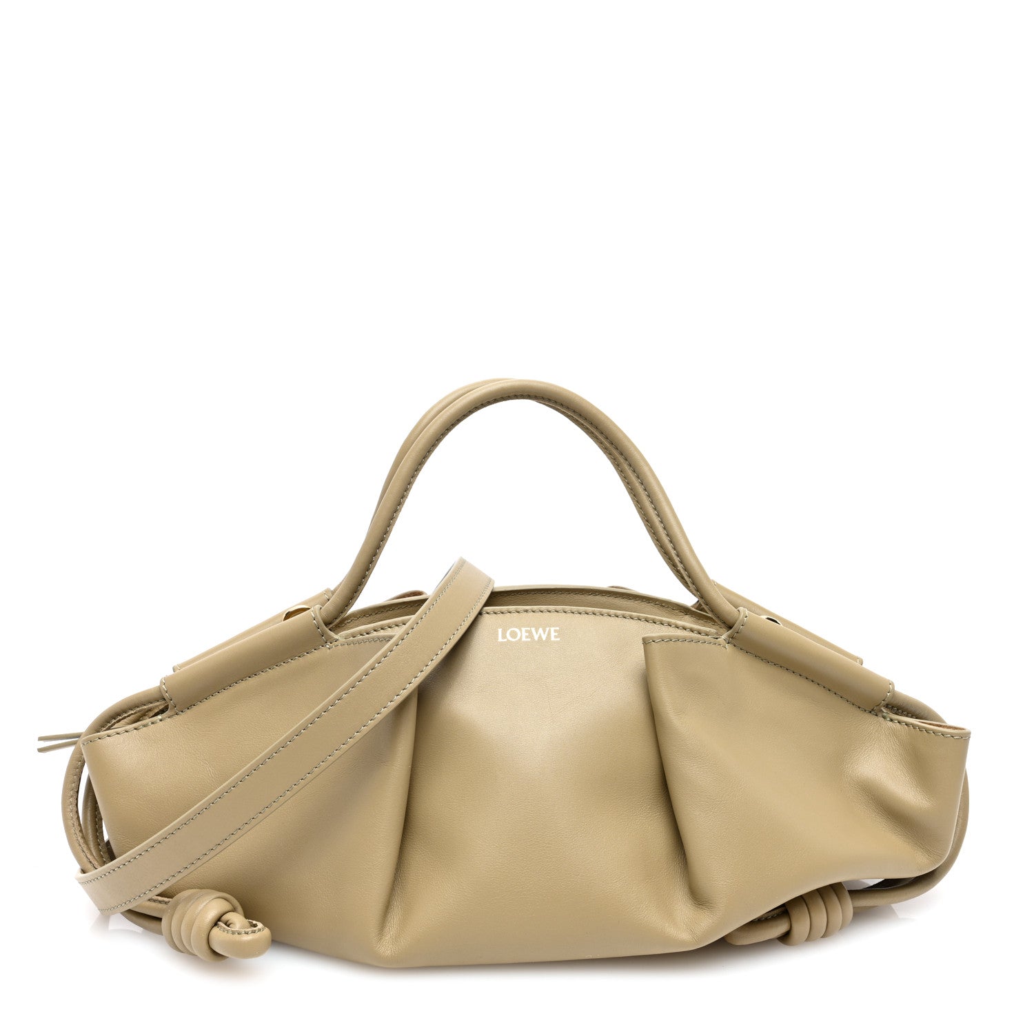 Loewe Shiny Nappa Calfskin Small Paseo Bag Clay Green 1581136