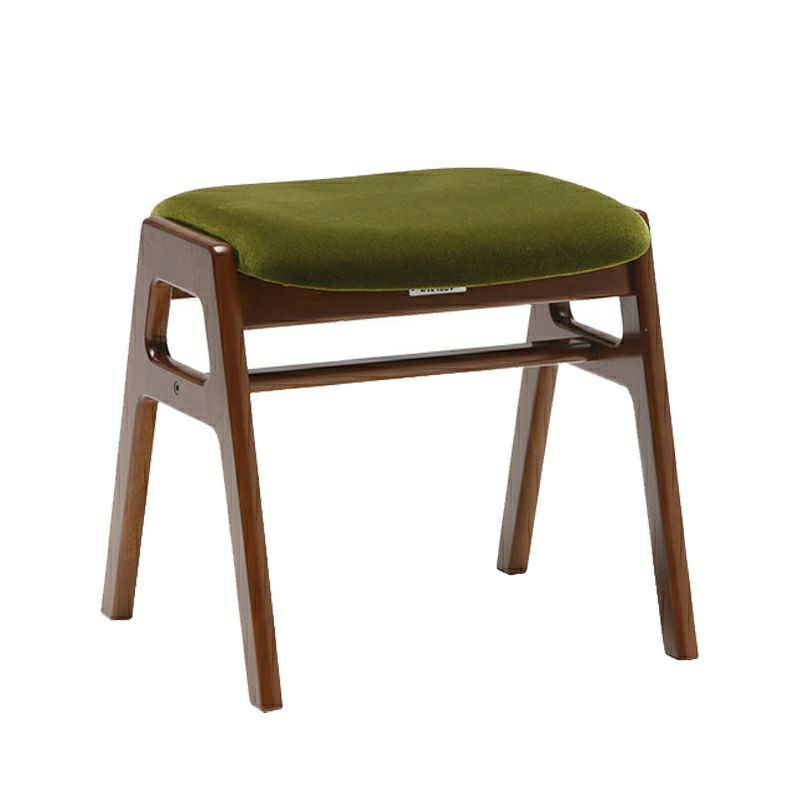 カリモク60+ スタッキングスツールモケットグリーン（ウォールナット色