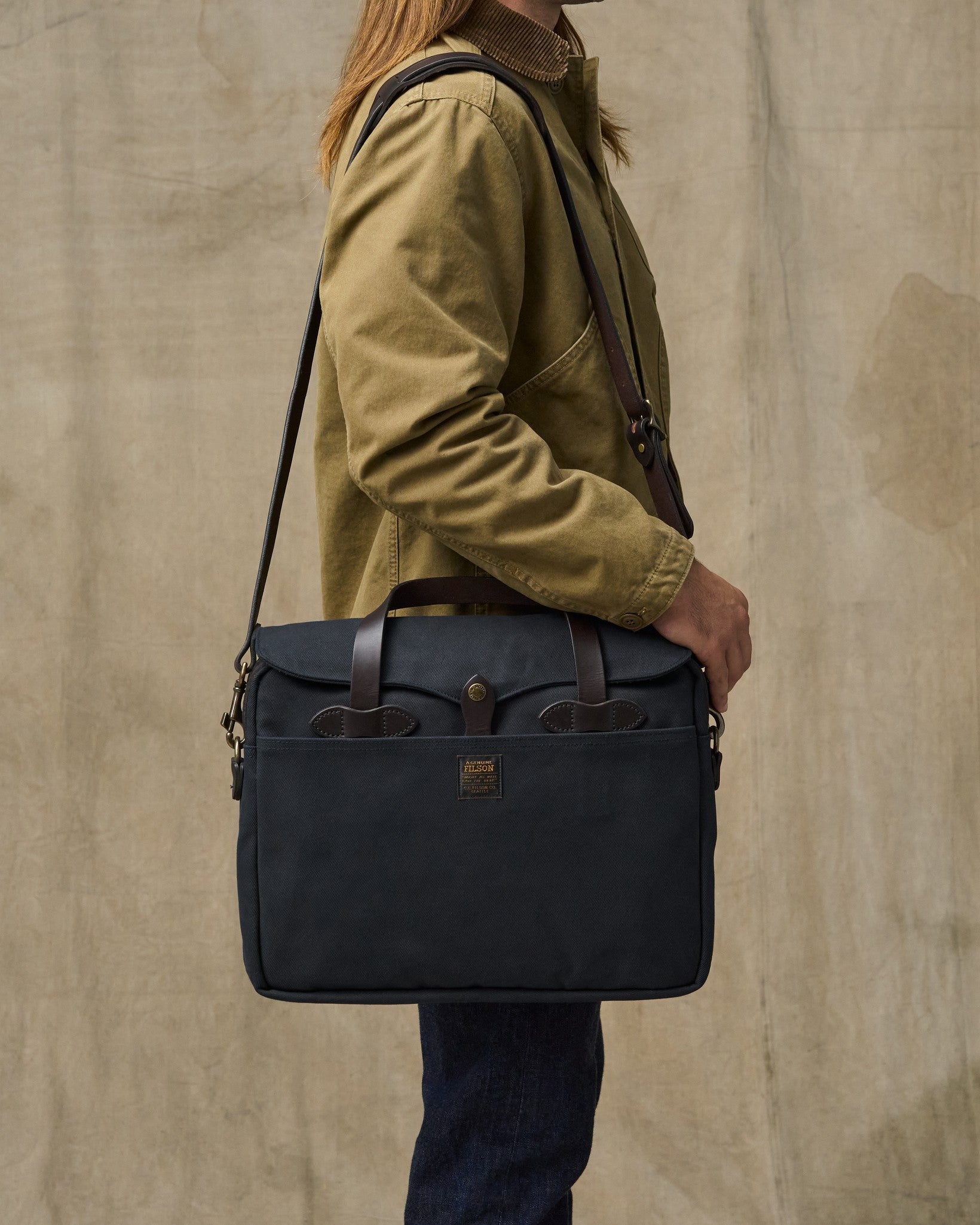 Rugged Twill Original Briefcase - Navy | Filson