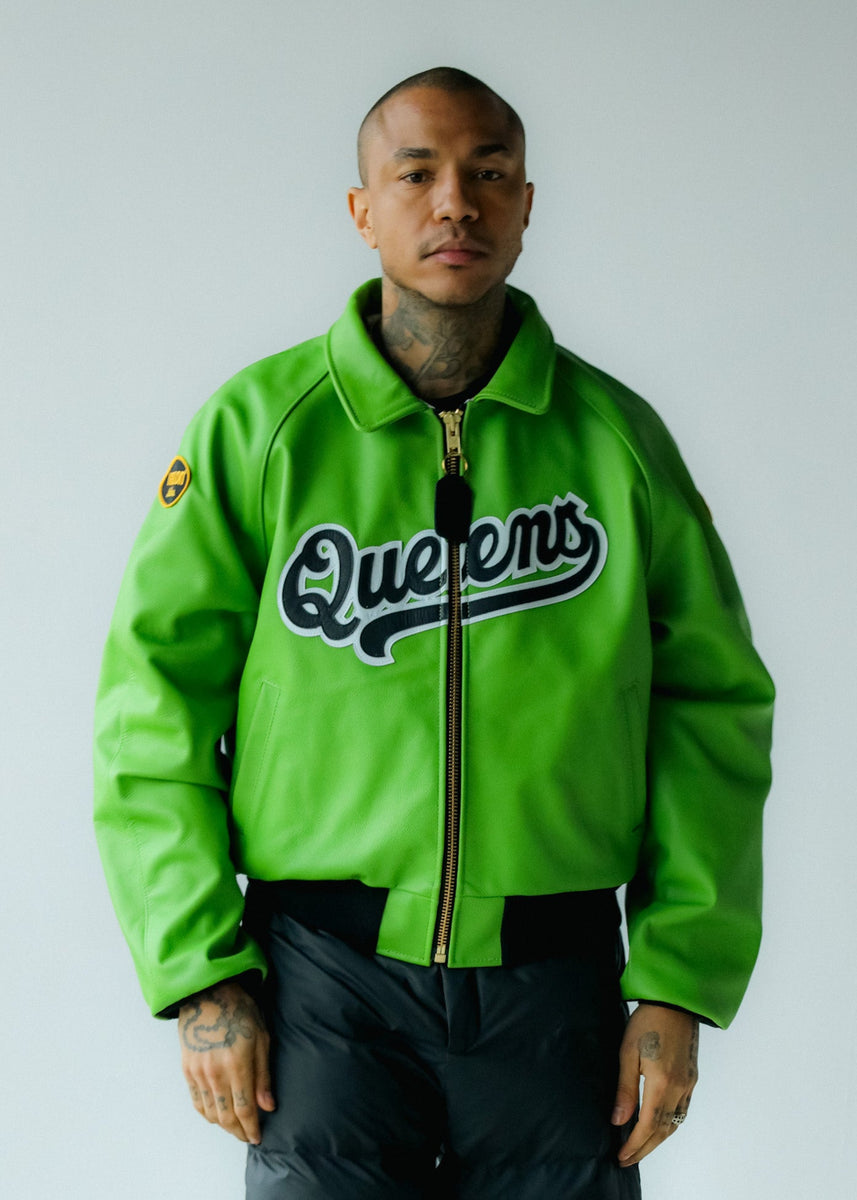 FLY GEENIUS X VANSON | BOMBER JACKET | QUEENS - KAWASAKI GREEN