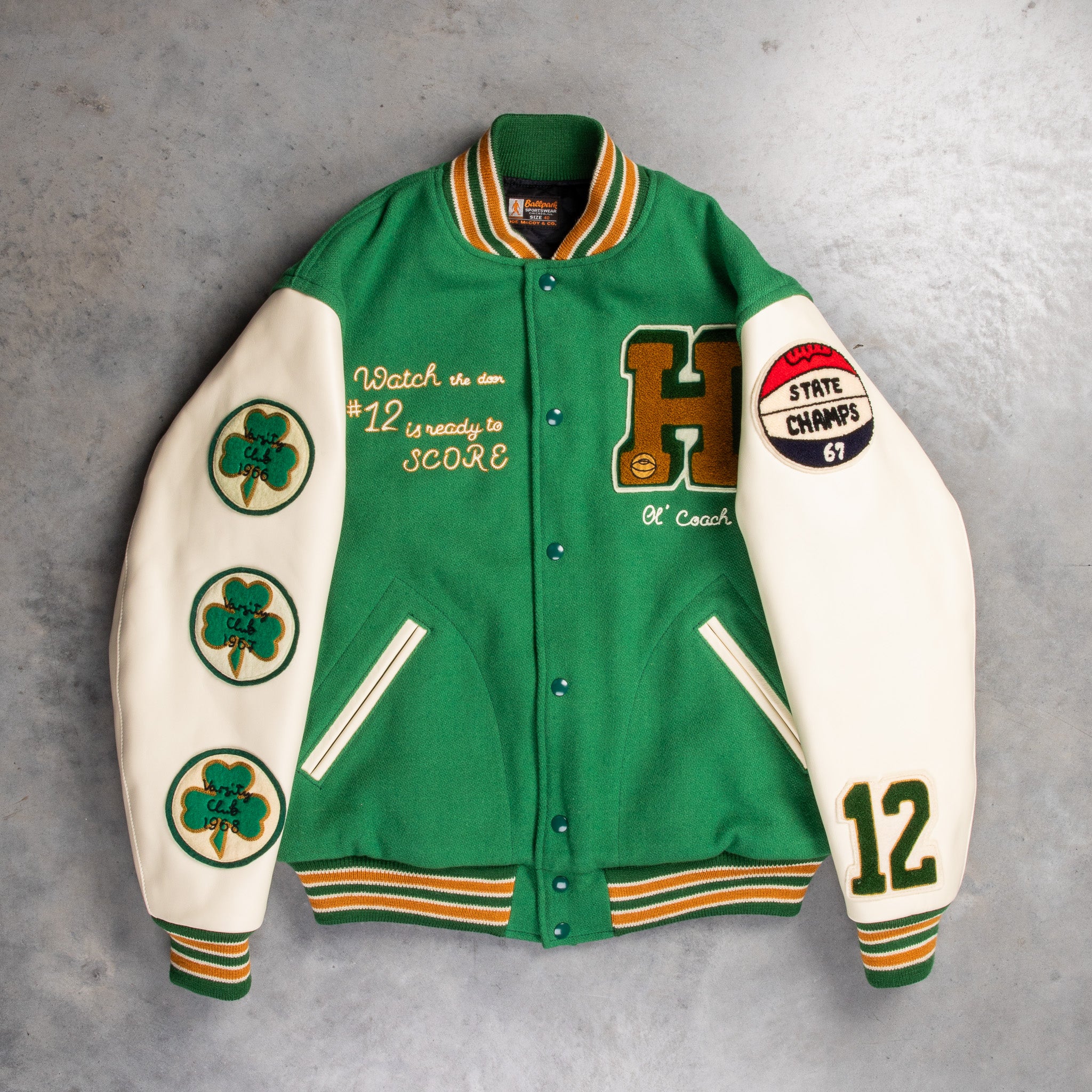 The Real McCoy's Wool Varsity Jacket Shamrocks – Frans Boone Store