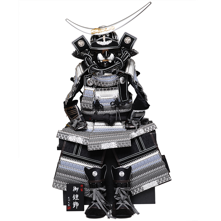五歳～七歳着鎧銀小札鼠色段威伊達政宗公着鎧：武州天勢作｜人形の伏見屋