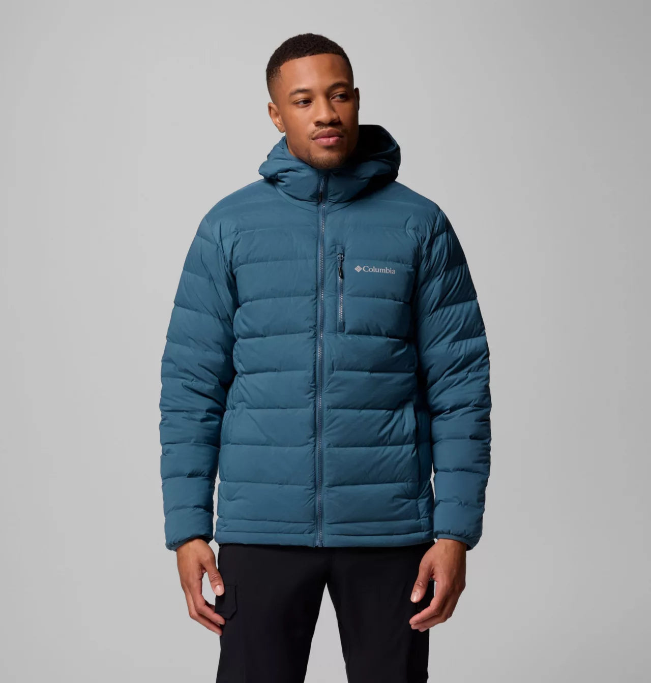 Columbia - Drift Peak Stretch Down Hooded Jacket - Everblue