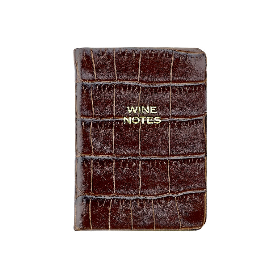 Mini Wine Notes | Brown Crocodile Embossed Leather – Graphic Image