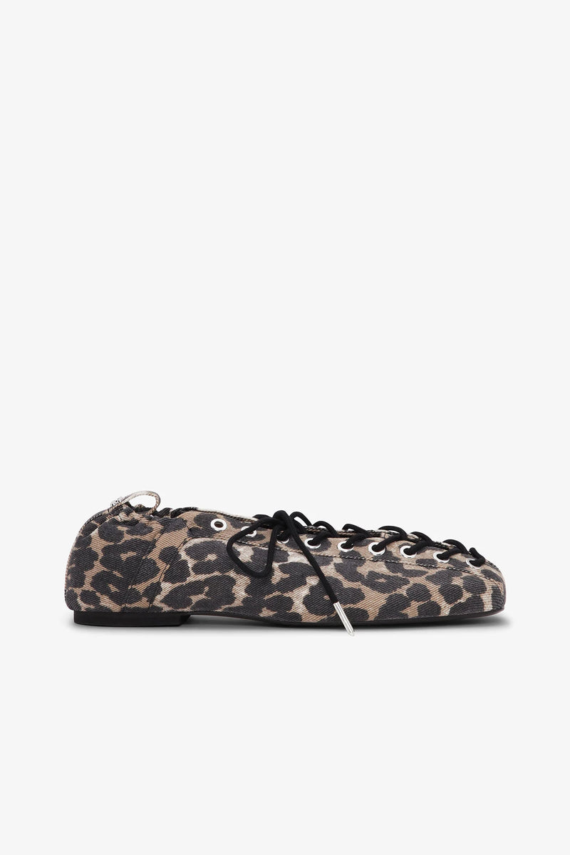 Leopard Oleatex Lace-Up Ballerinas – Hill's Dry Goods