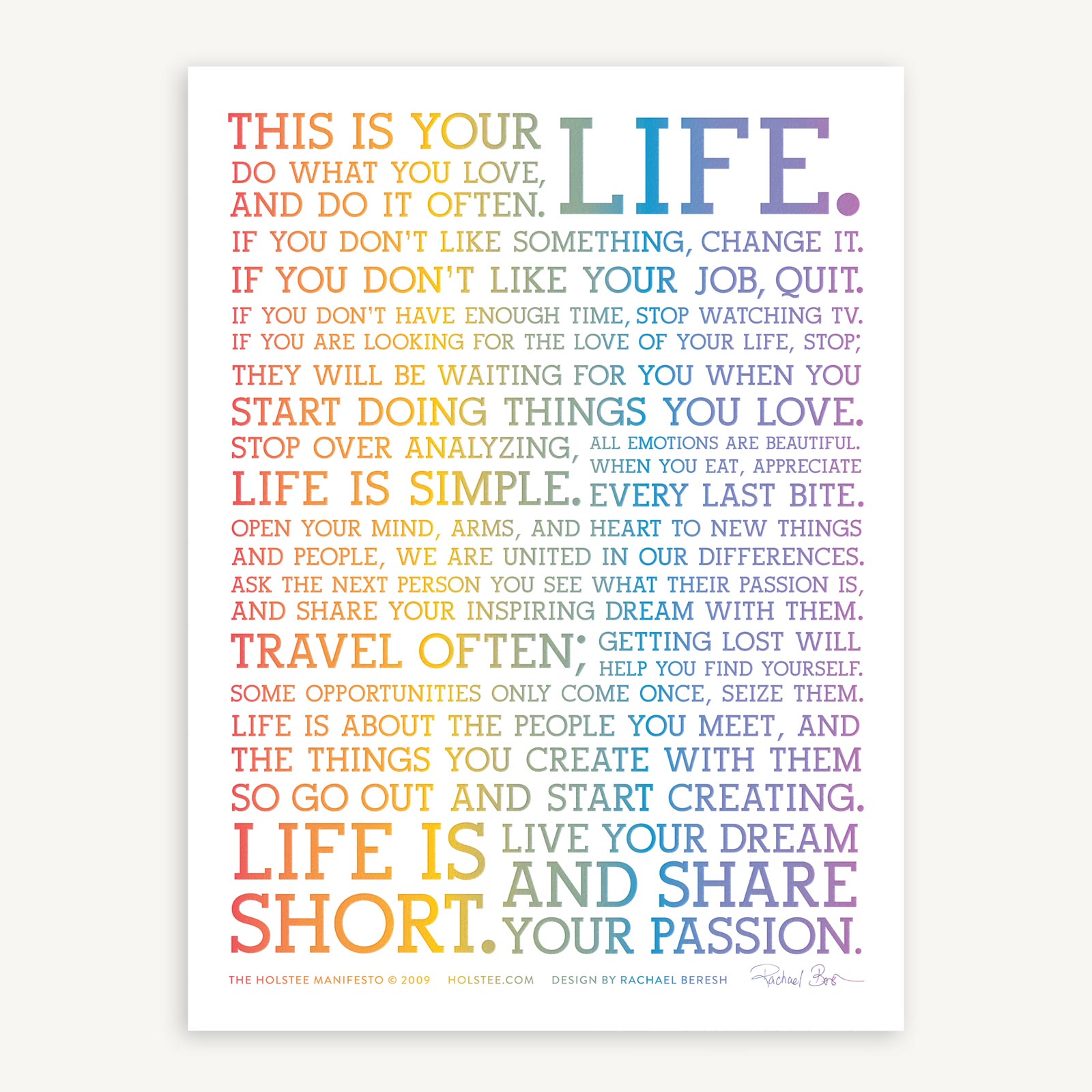 Rainbow Manifesto Poster - Limited Edition (12x16) – Holstee