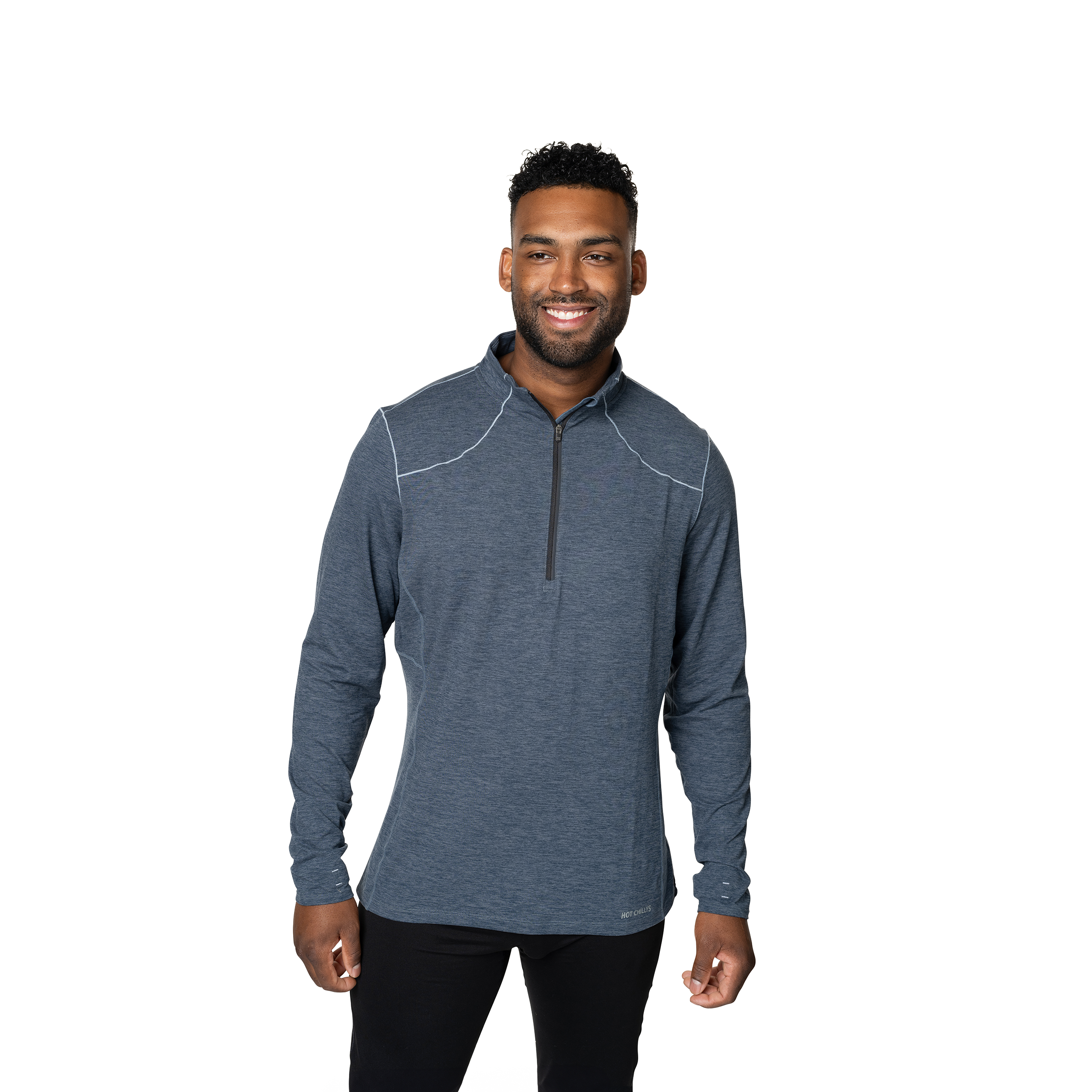 Men's Thermal Zip Shirt Clima-Tek Zip-T Nightfall Heather | Hot