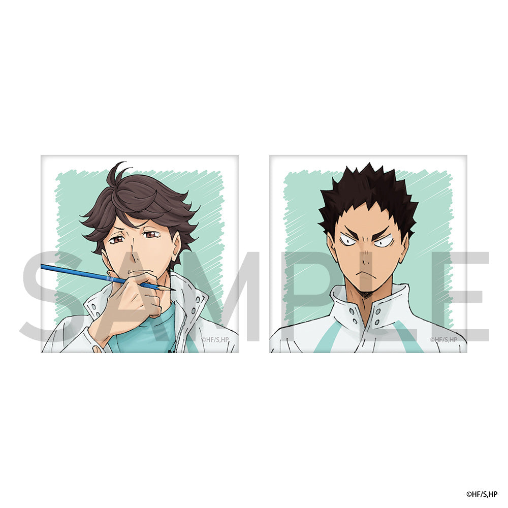ハイキュー!! スクエア缶バッジセット（制作現場風） 及川・岩泉 – IG