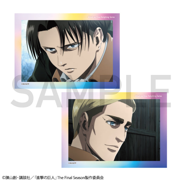 進撃の巨人Re:lighting クリアカード2枚セット【リヴァイ＆エルヴィン