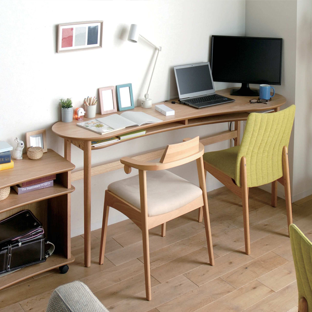 デスク「オランジュ Orange」レッドオーク材 ナチュラル色 全2サイズ