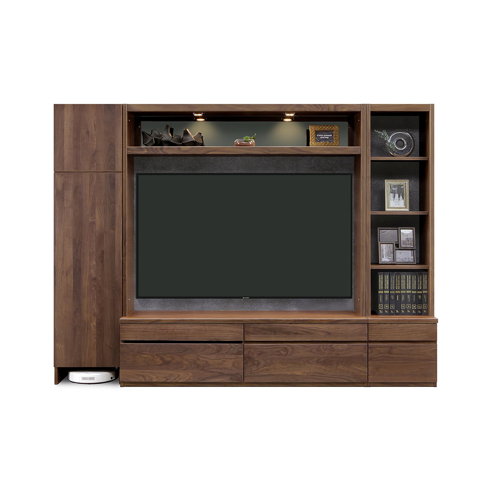 テレビボード「ピエドラ」ウォールナット材 3点セット 幅250cm