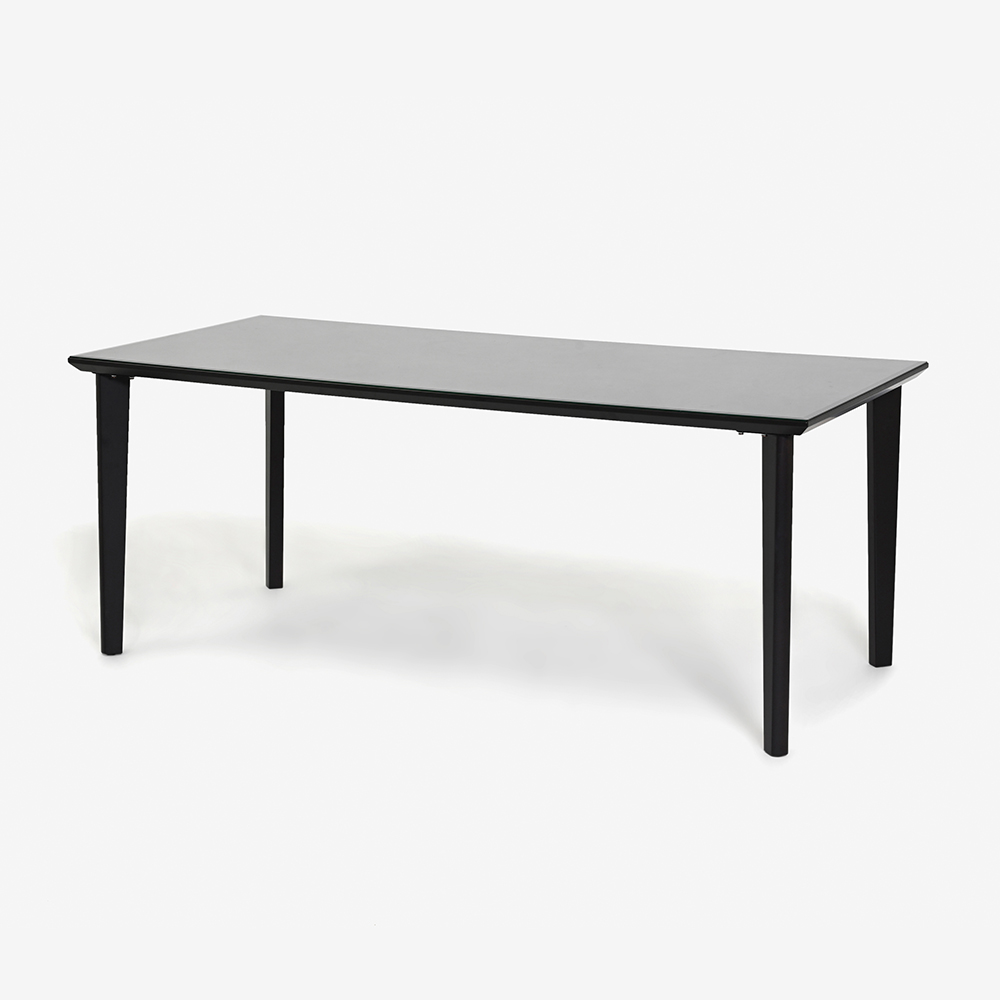 ダイニングテーブル「GT」木製4本脚タイプ ガラス天板 全4色 全2サイズ