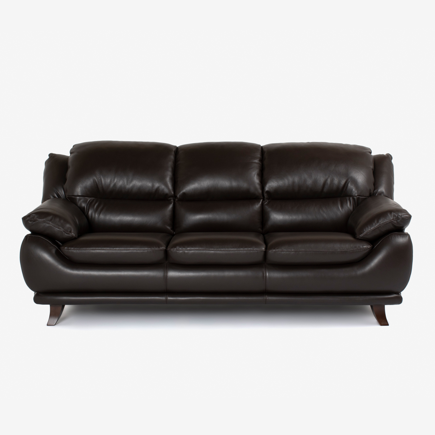 ソファ 3人掛け「オースチンKD」幅207cm 革#J/S-037C ウォールナット色